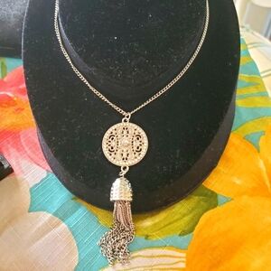 Silver Chain tassel pendant